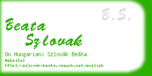 beata szlovak business card